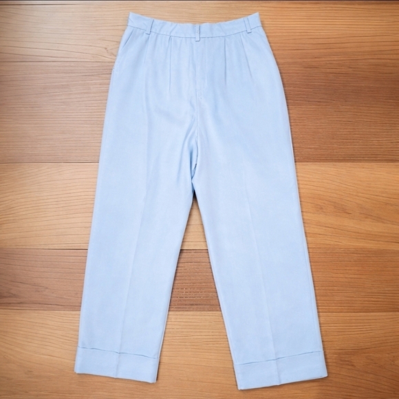 Harvé Benard NWT High-Rise Wide-Leg Trousers | Fully Lined Sky Blue - Picture 11 of 13